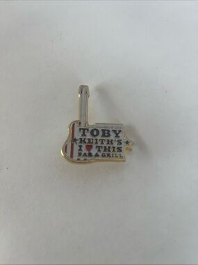 Toby Keith's Bar & Grill Guitar Enamel Pin - White, Red, Blue